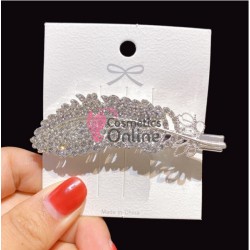 Clema pentru par metalica AGF021 - Argintie cu strasuri 